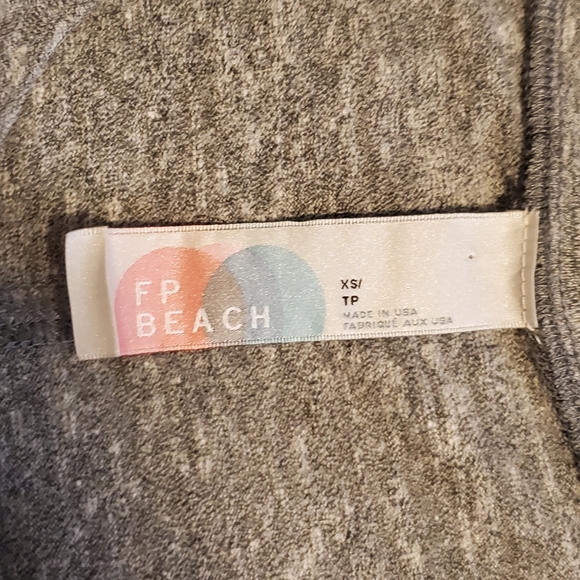 * Gray * Free People Beach Henley 1/2 Sleeve Flowy Dress - Picture 5 of 11